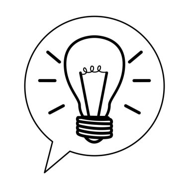 ampul ışık fikri ile konuşma balonu