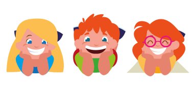 mutlu küçük karakter çocuklar