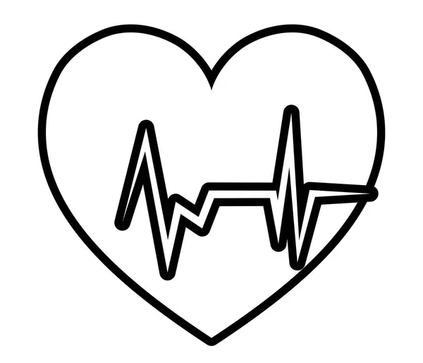 Heart cardiology isolated icon — Stock Vector