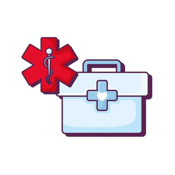 Ιατρικά κιτ με σύμβολο υγείας — Διανυσματικό Αρχείο