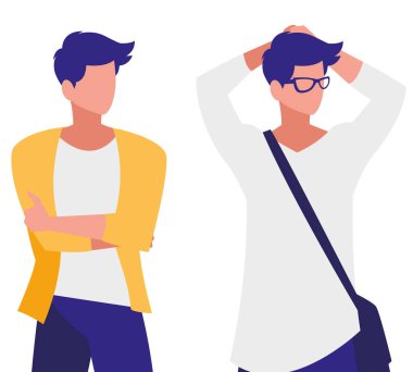 genç erkek ile poz modelleme