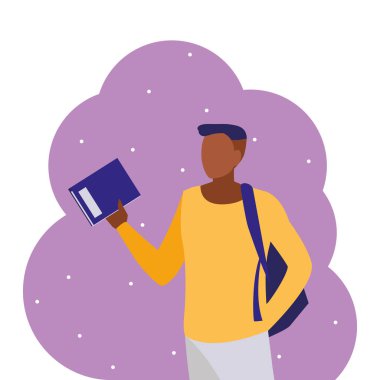 genç siyah erkek öğrenci modelleme