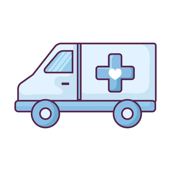 Ambulance car isolated icon — Stock Vector