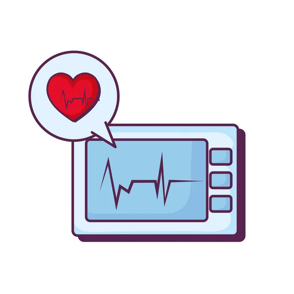 Cardiologia cardíaca com máquina ekg —  Vetores de Stock