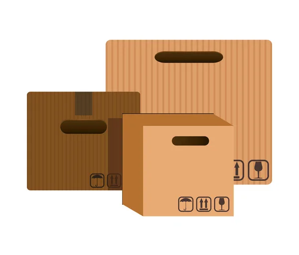Simgeler eşya kutuları karton — Stok Vektör