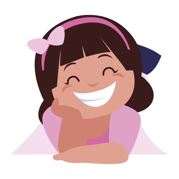 Personagem menina feliz — Vetor de Stock