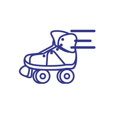 Tekerlekli paten retro izole simgesi