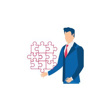 işadamı bulmaca parçaları izole simgesiyle