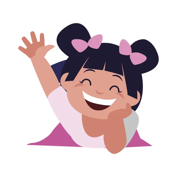 Personaje de niña feliz — Vector de stock