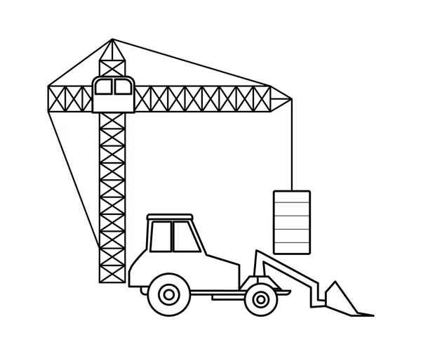 Строящийся экскаватор — стоковый вектор