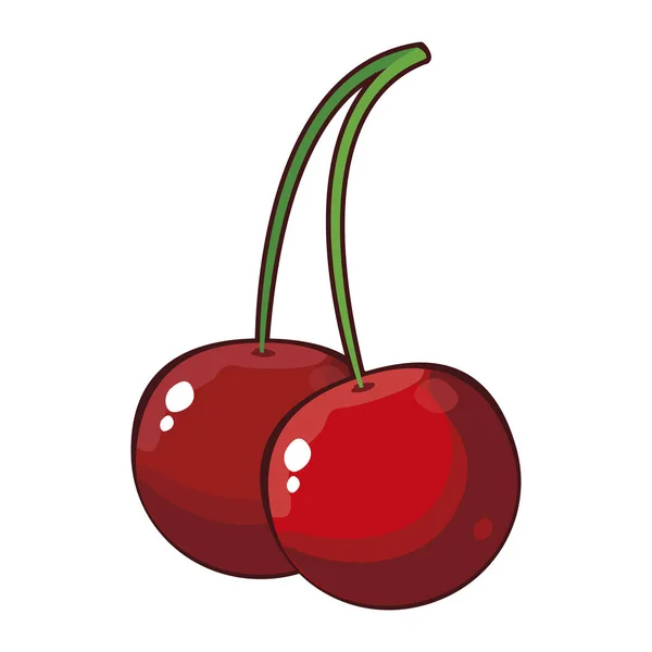 Cherry pop art style icon — Stock Vector