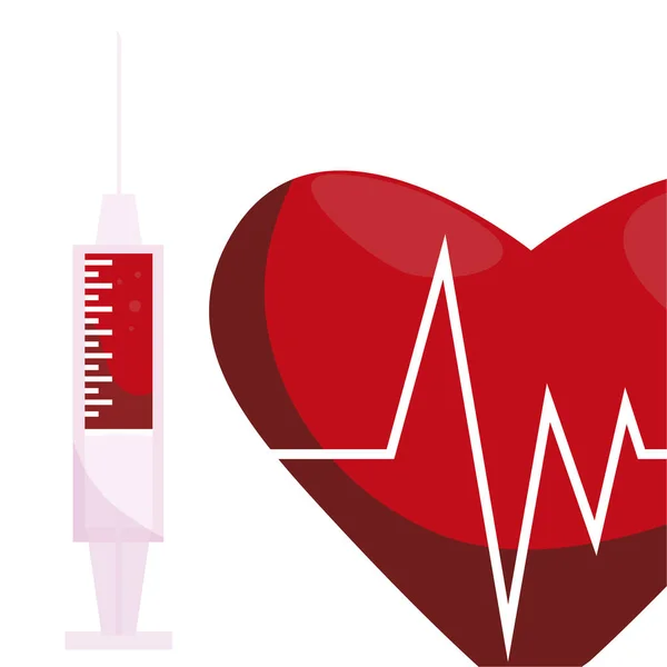 Herz-Kreislauf mit Injektion — Stockvektor