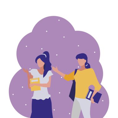 genç kız öğrenciler modelleme