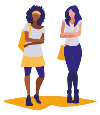 genç kız öğrenciler modelleme