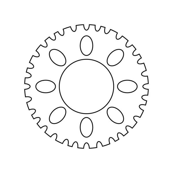 Versnelling rondsel machine geïsoleerd-symbool — Stockvector