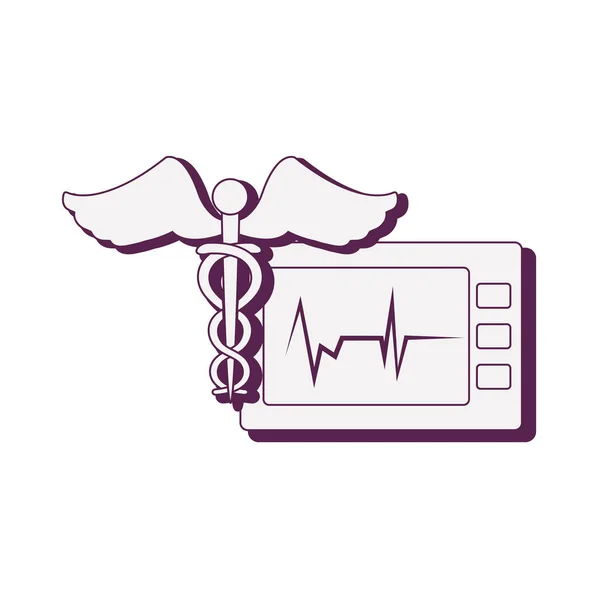 Símbolo médico con máquina de ekg — Archivo Imágenes Vectoriales