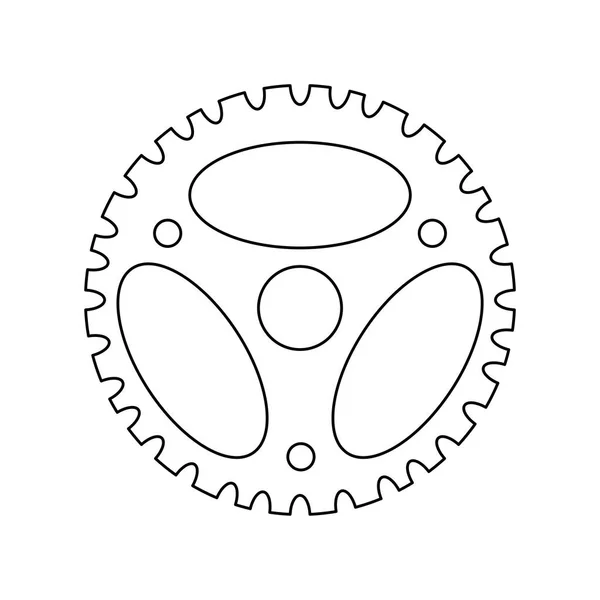 Gear pinion machine isolated icon — Stock Vector