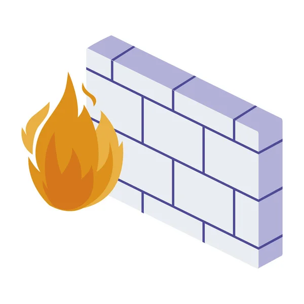 Ícone de proteção de firewall isolado — Vetor de Stock