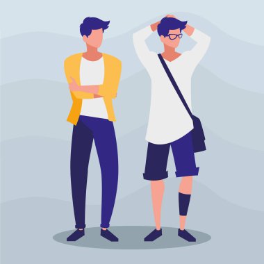 genç erkek ile poz modelleme