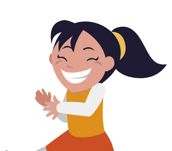 Personaje de niña feliz — Vector de stock