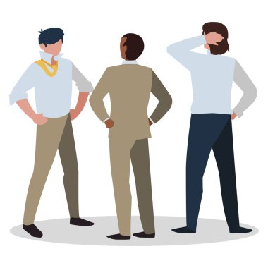 farklı possitions karakterlerle zarif iş adamları