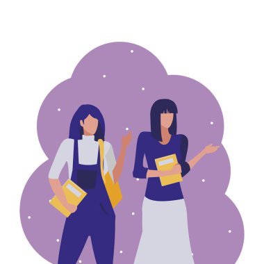 genç kız öğrenciler modelleme