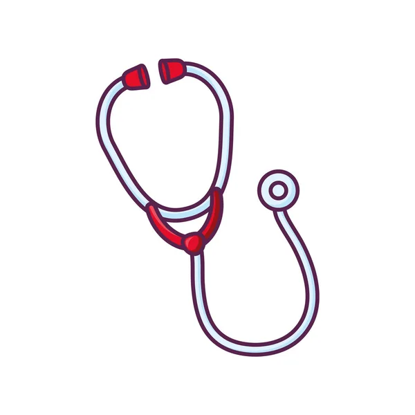 Stethoscope medical isolated icon — Stock Vector