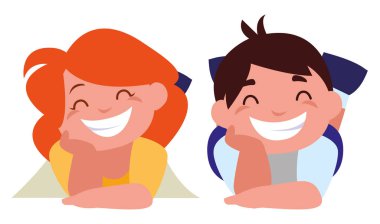 mutlu küçük karakter çocuklar