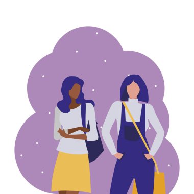 genç kız öğrenciler modelleme