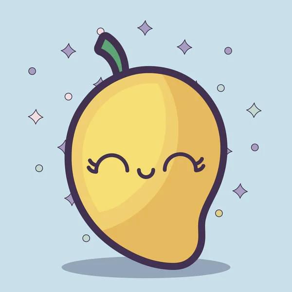 Caráter kawaii manga fruta — Vetor de Stock