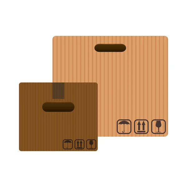 Caixas de embalagem ícones da caixa — Vetor de Stock