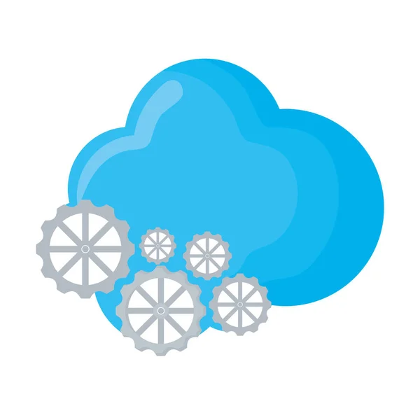 Cloud computing-met versnellingen — Stockvector