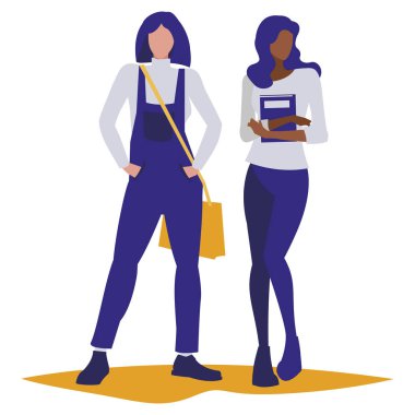 genç kız öğrenciler modelleme