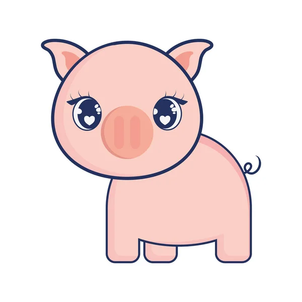 Cute pig adorable character — Stock Vector
