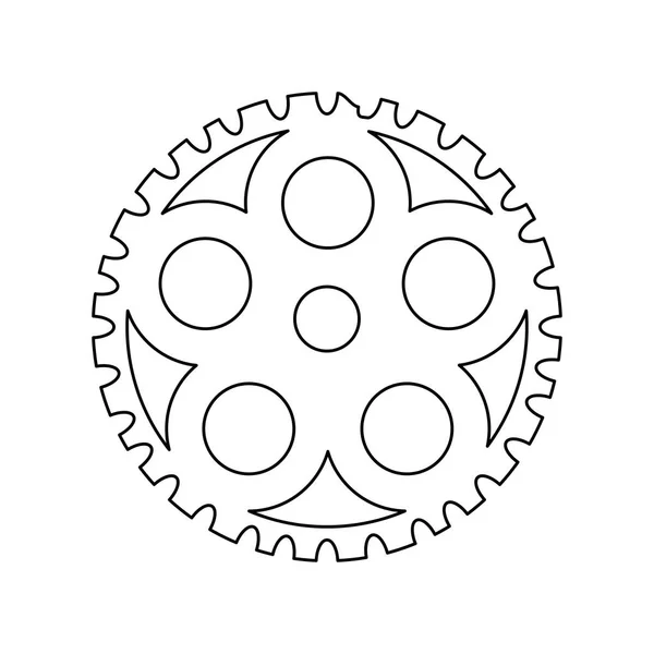 Gear pinion machine isolated icon — Stock Vector