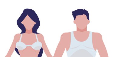 iç çamaşırı karakterlerle Çift