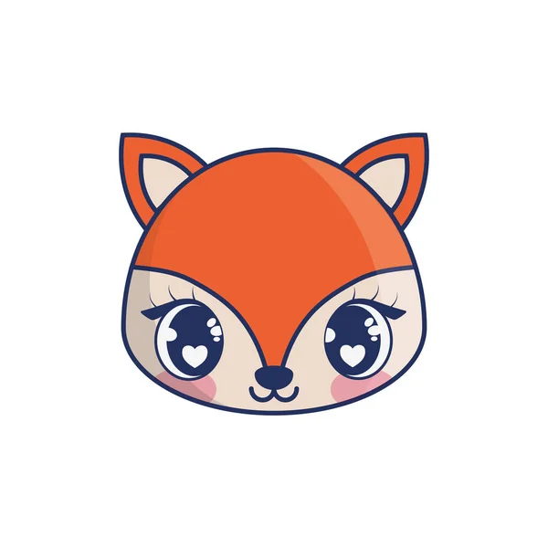 Cute fox adorable character — Stock Vector