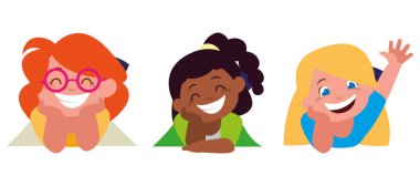 mutlu küçük Interracial kızlar karakterler