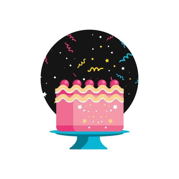 Gâteau sucré d'anniversaire — Image vectorielle