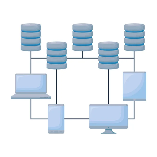 デバイスとデータ センター ディスク — ストックベクタ