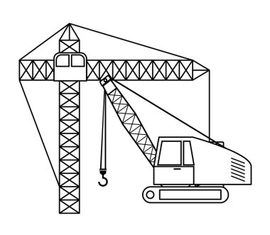 İnşaat vinç kamyon simgenin altında