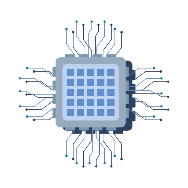 Microchip com circuito eletrônico — Vetor de Stock