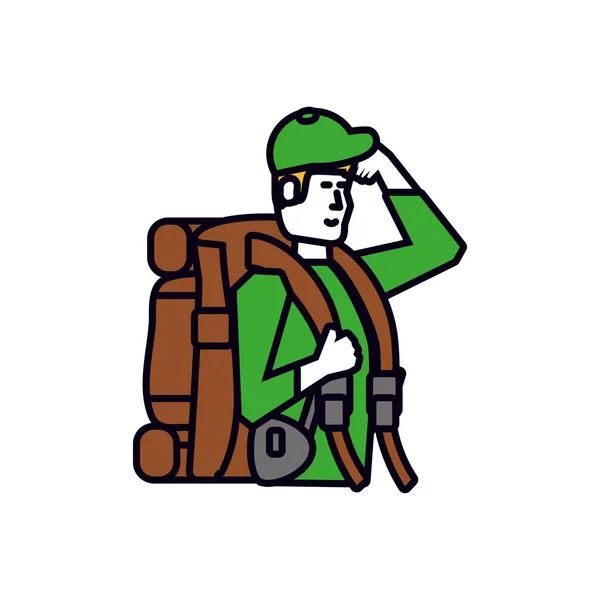 Мандрівник з персонажем подорожі сумки аватар — стоковий вектор