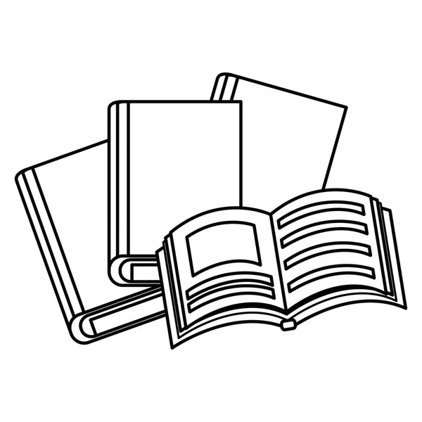Stapel tekst boeken pictogrammen — Stockvector
