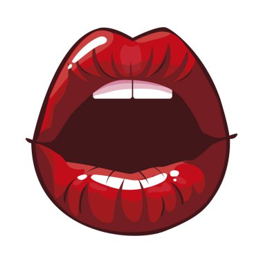 seksi kadın dudaklar pop sanat tarzı