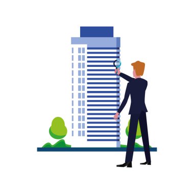 Büyüteç ile işadamı