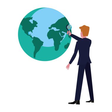 Büyüteç ile işadamı