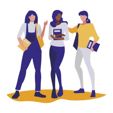 genç kız öğrenciler modelleme