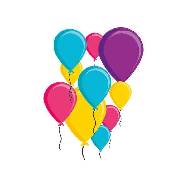 Luftballons Helium isoliert Symbol — Stockvektor