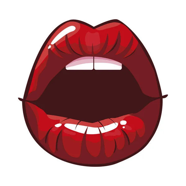 Sexy hembra labios pop arte estilo — Archivo Imágenes Vectoriales